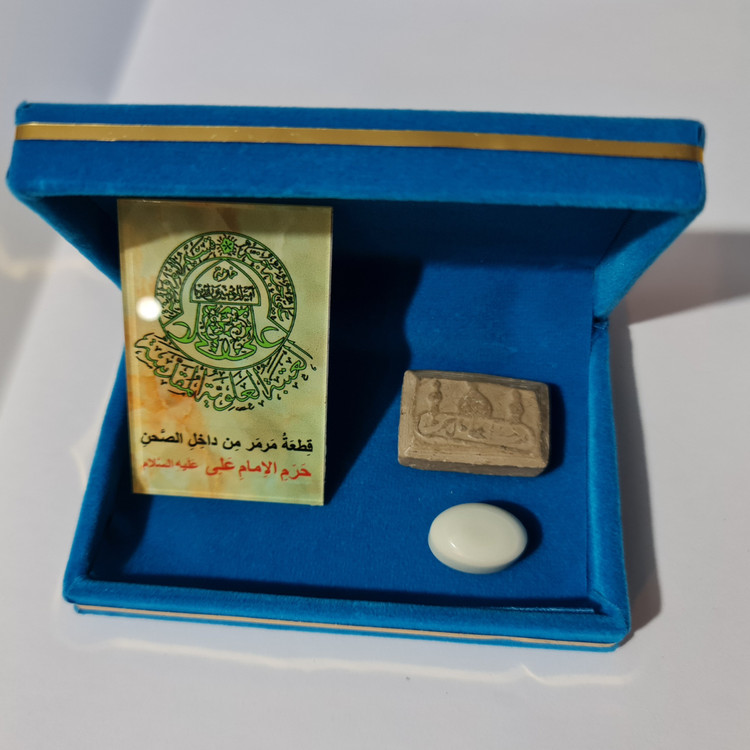 نگین انگشتر سنگ حرم امام علی ( بافاکتورو سنداصالت از حرم ) هدیه مهر تربت امام حسین
