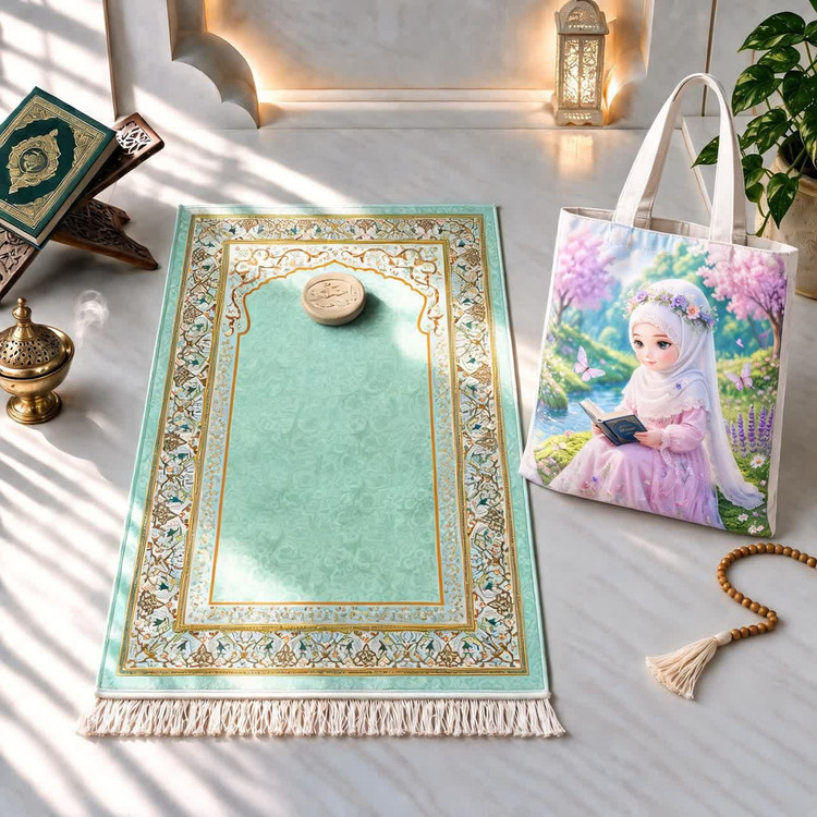 سجاده مخمل ست جشن تکلیف به همراه کیف با تخفیف ویژه
