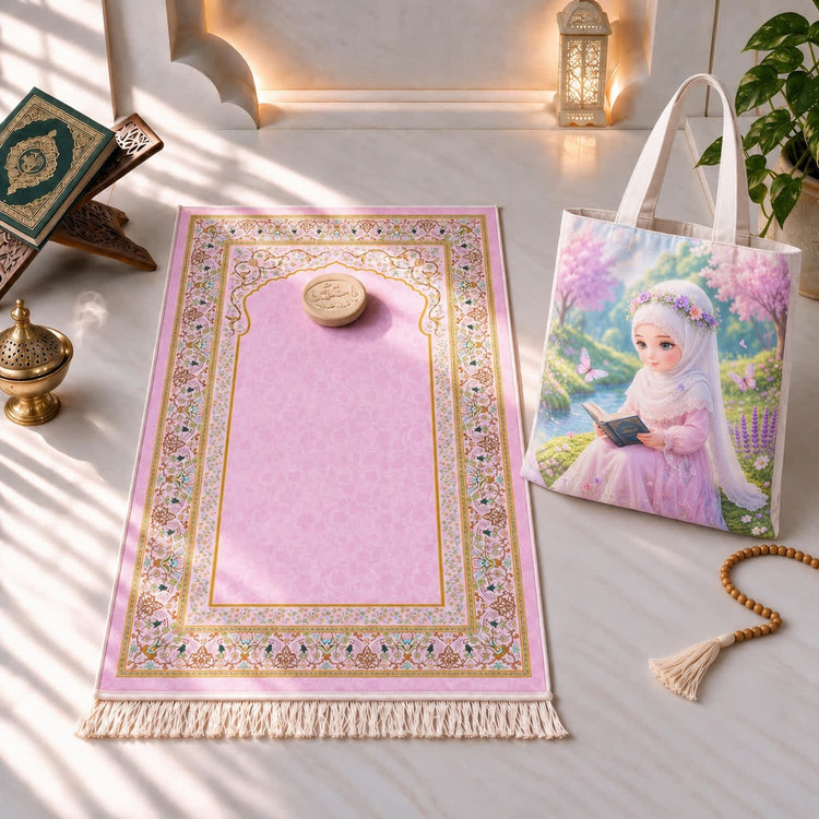 سجاده مخمل ست جشن تکلیف به همراه کیف با تخفیف ویژه