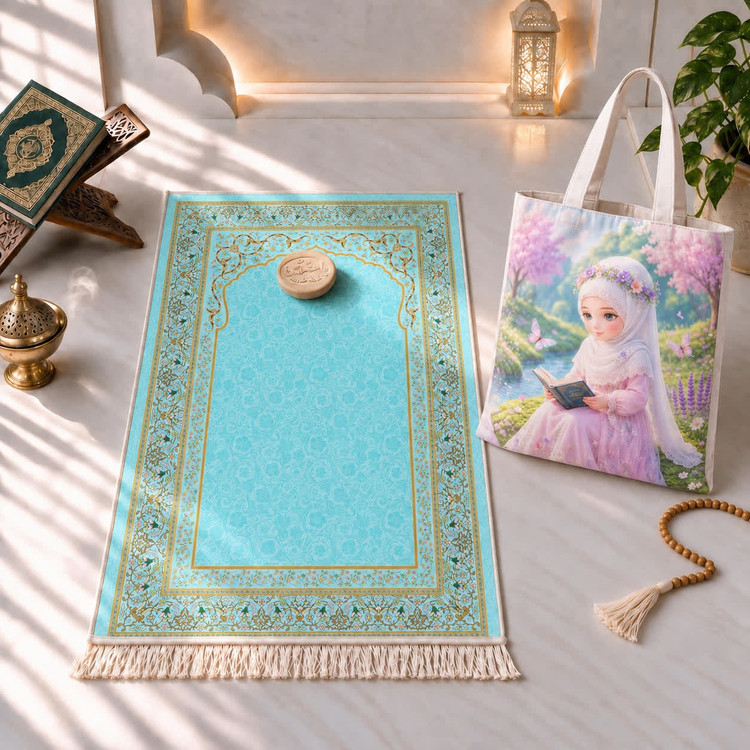 سجاده مخمل ست جشن تکلیف به همراه کیف با تخفیف ویژه